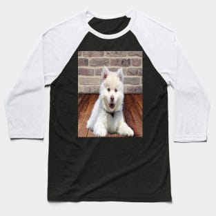 White dog Baseball T-Shirt